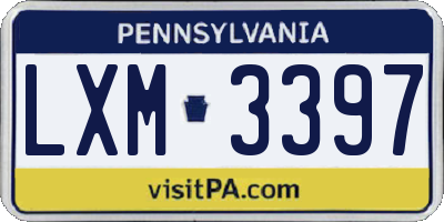 PA license plate LXM3397