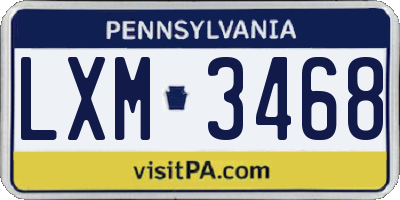 PA license plate LXM3468