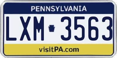 PA license plate LXM3563