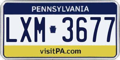 PA license plate LXM3677