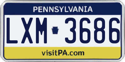 PA license plate LXM3686