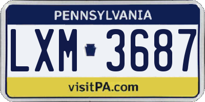 PA license plate LXM3687