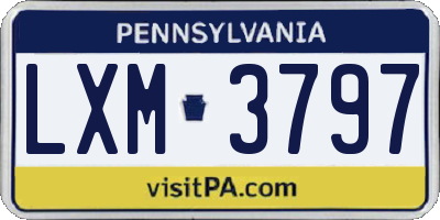 PA license plate LXM3797