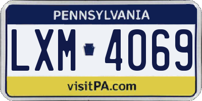 PA license plate LXM4069
