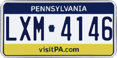 PA license plate LXM4146