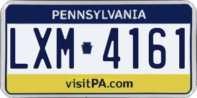 PA license plate LXM4161