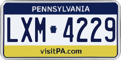 PA license plate LXM4229