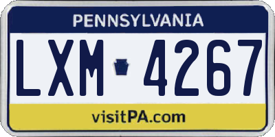 PA license plate LXM4267