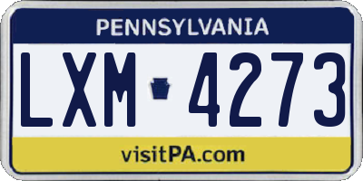 PA license plate LXM4273