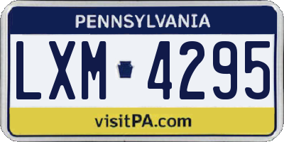 PA license plate LXM4295