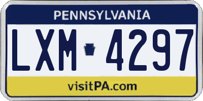 PA license plate LXM4297