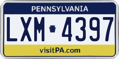 PA license plate LXM4397