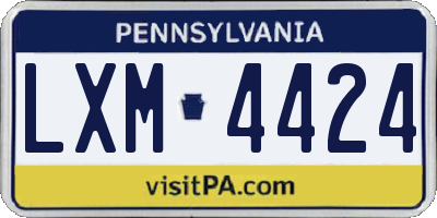 PA license plate LXM4424