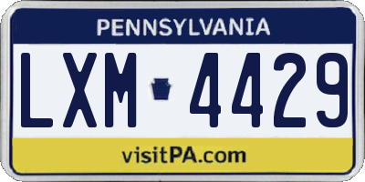PA license plate LXM4429