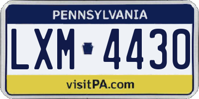 PA license plate LXM4430