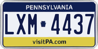 PA license plate LXM4437