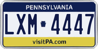 PA license plate LXM4447