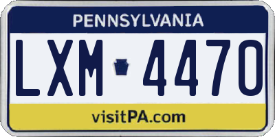 PA license plate LXM4470