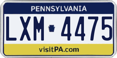 PA license plate LXM4475