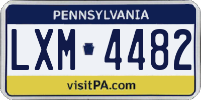PA license plate LXM4482