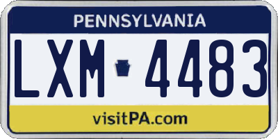 PA license plate LXM4483