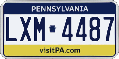 PA license plate LXM4487