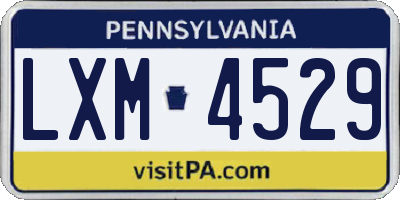 PA license plate LXM4529