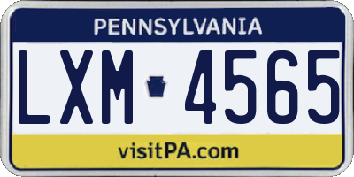 PA license plate LXM4565