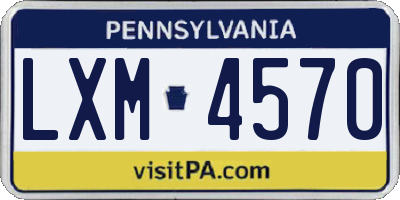 PA license plate LXM4570