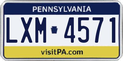 PA license plate LXM4571