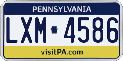 PA license plate LXM4586