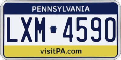 PA license plate LXM4590