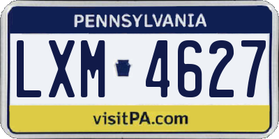 PA license plate LXM4627