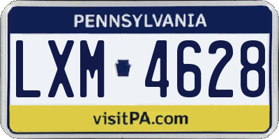 PA license plate LXM4628
