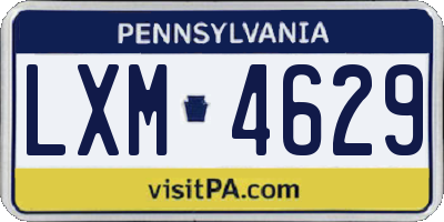 PA license plate LXM4629