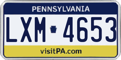 PA license plate LXM4653