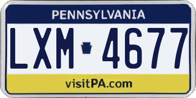 PA license plate LXM4677