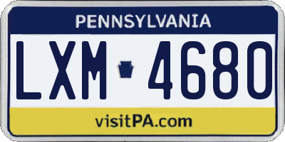 PA license plate LXM4680