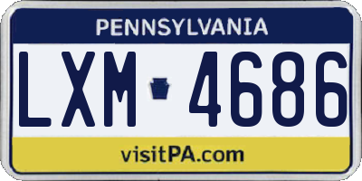 PA license plate LXM4686