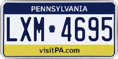 PA license plate LXM4695
