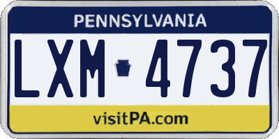 PA license plate LXM4737