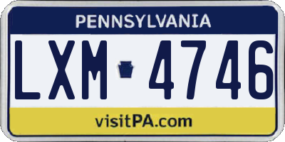 PA license plate LXM4746