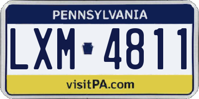PA license plate LXM4811