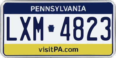 PA license plate LXM4823