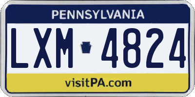 PA license plate LXM4824