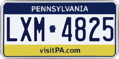 PA license plate LXM4825
