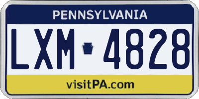 PA license plate LXM4828