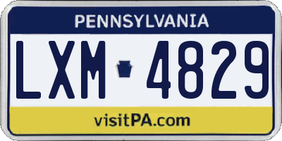 PA license plate LXM4829