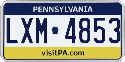 PA license plate LXM4853
