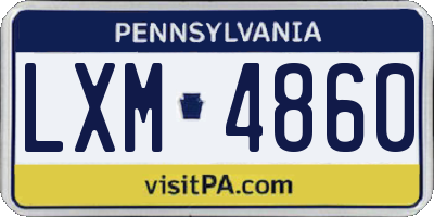 PA license plate LXM4860